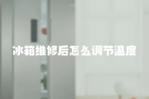 冰箱維修后怎么調節溫度