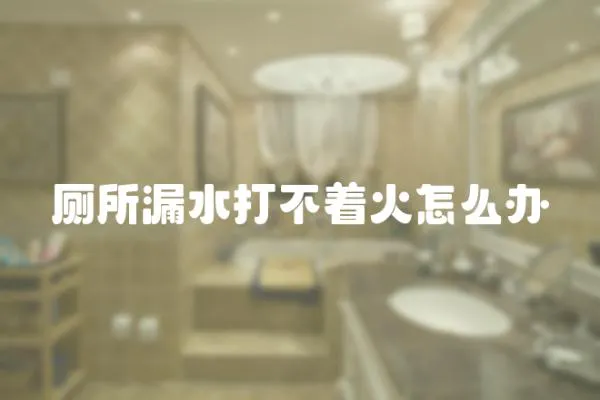廁所漏水打不著火怎么辦