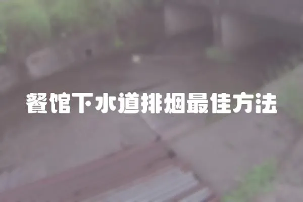 餐館下水道排煙最佳方法