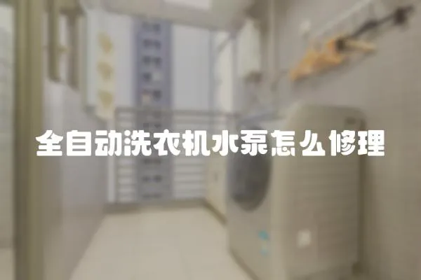 全自動(dòng)洗衣機(jī)水泵怎么修理