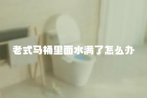 老式馬桶里面水滿了怎么辦