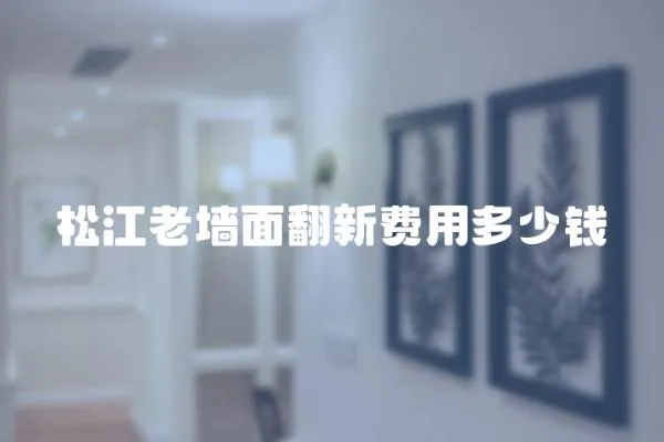 松江老墻面翻新費用多少錢