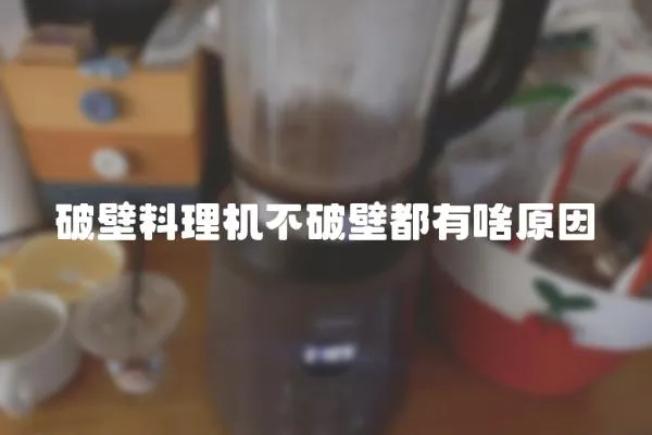 破壁料理機不破壁都有啥原因
