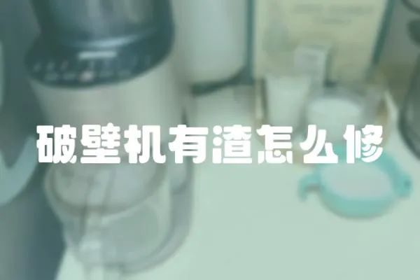 破壁機(jī)有渣怎么修