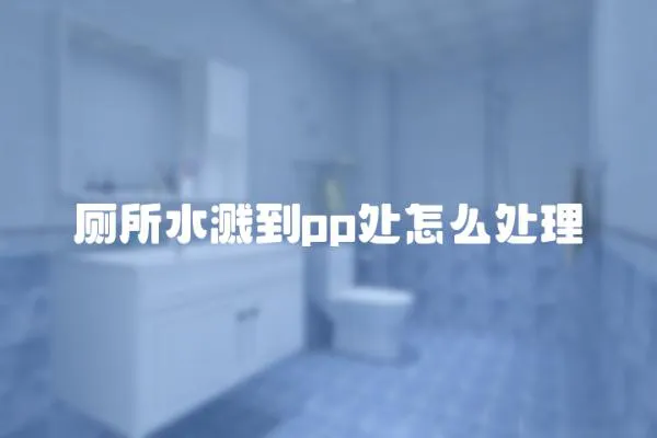 廁所水濺到pp處怎么處理
