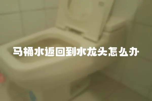馬桶水返回到水龍頭怎么辦