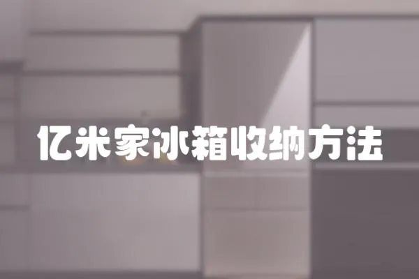 億米家冰箱收納方法