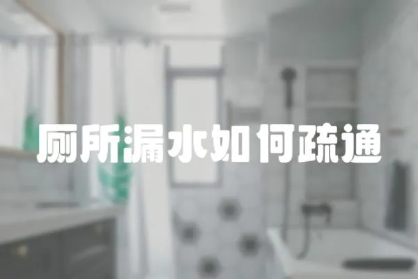 廁所漏水如何疏通