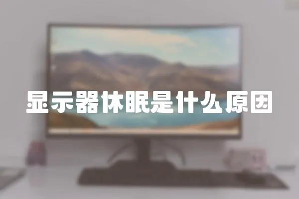 顯示器休眠是什么原因