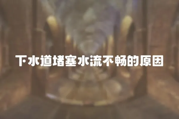 下水道堵塞水流不暢的原因