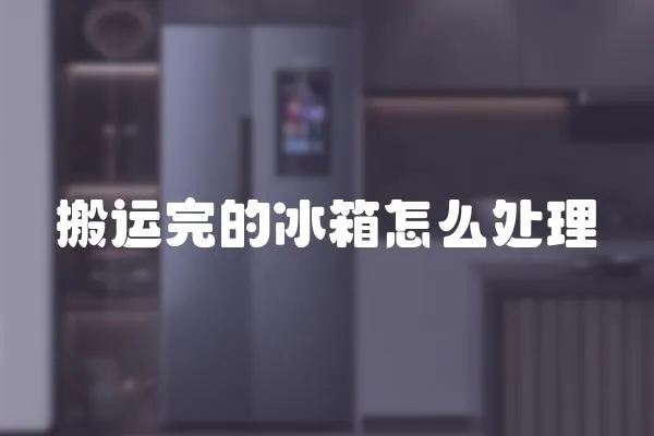 搬運完的冰箱怎么處理