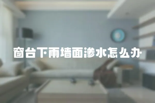 窗臺下雨墻面滲水怎么辦