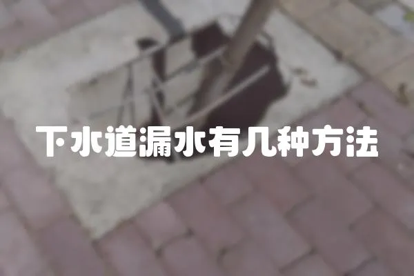 下水道漏水有幾種方法