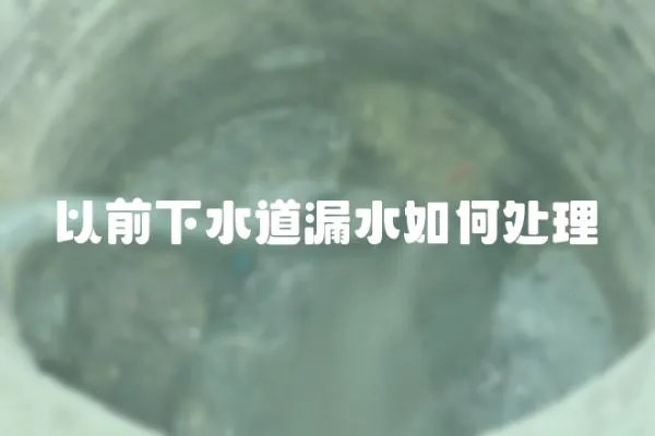 以前下水道漏水如何处理