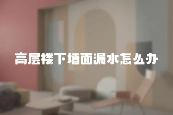 高層樓下墻面漏水怎么辦