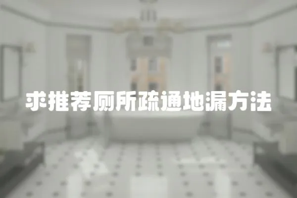 求推薦廁所疏通地漏方法