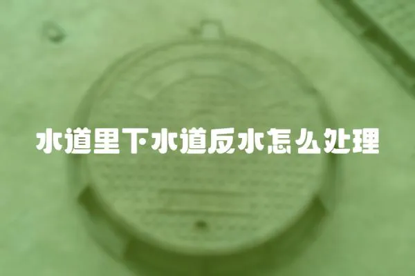 水道里下水道反水怎么處理