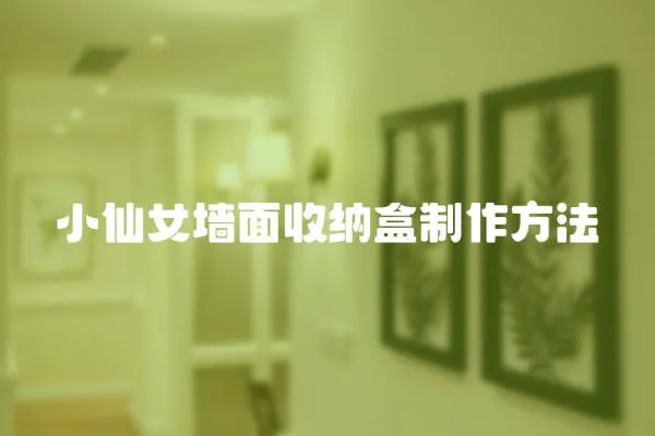 小仙女墻面收納盒制作方法