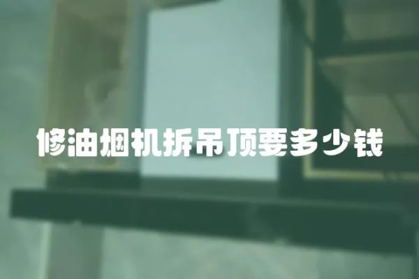 修油煙機(jī)拆吊頂要多少錢