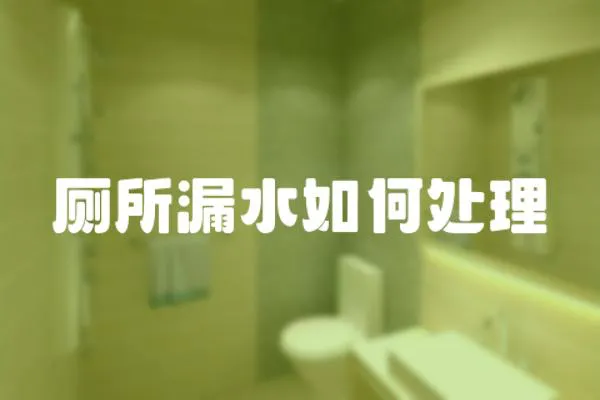 廁所漏水如何處理