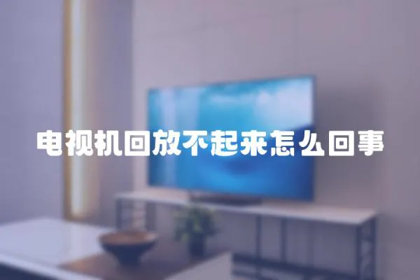 電視機回放不起來怎么回事