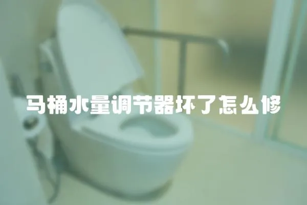 馬桶水量調節器壞了怎么修