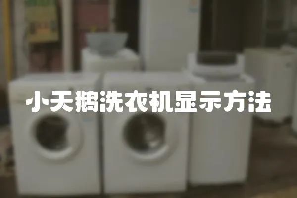 小天鵝洗衣機顯示方法
