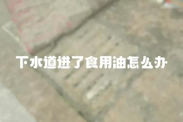 下水道進(jìn)了食用油怎么辦