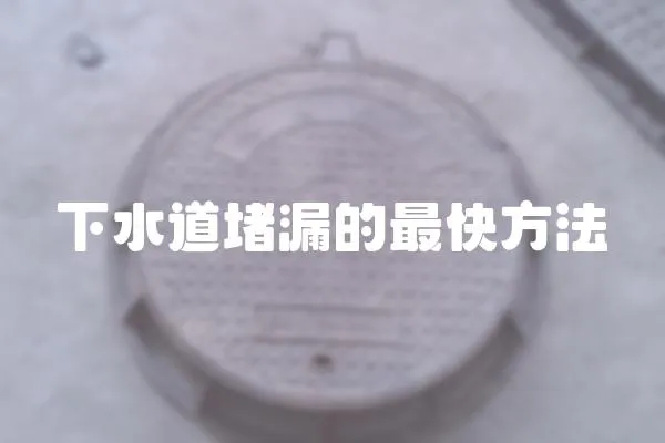 下水道堵漏的最快方法