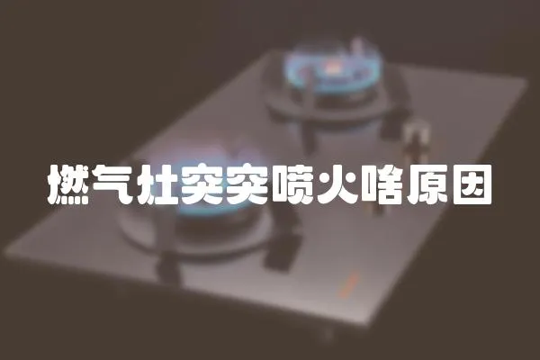燃氣灶突突噴火啥原因