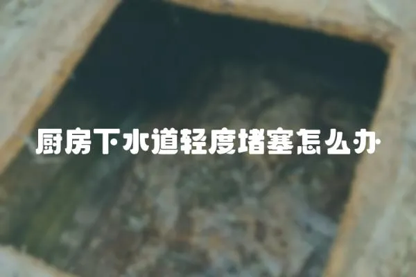 廚房下水道輕度堵塞怎么辦