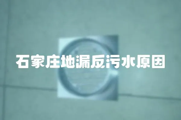 石家莊地漏反污水原因