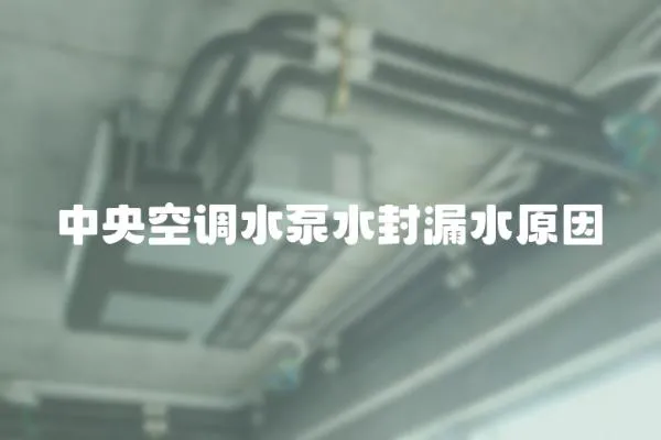 中央空調(diào)水泵水封漏水原因