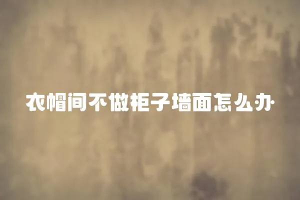 衣帽間不做柜子墻面怎么辦