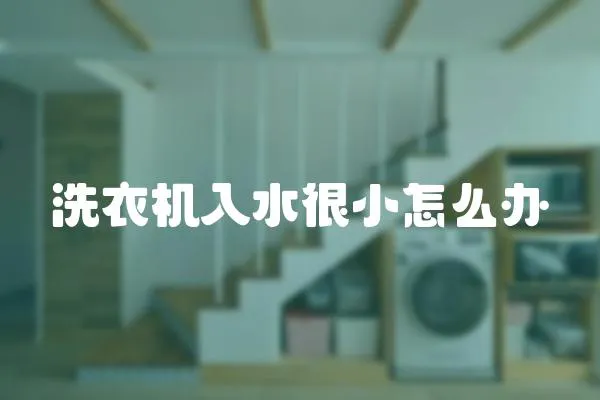 洗衣機入水很小怎么辦