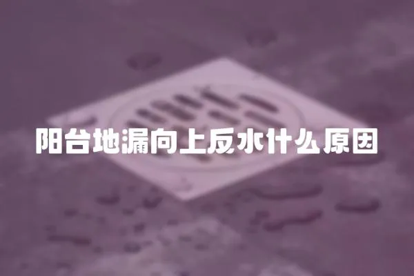 陽臺地漏向上反水什么原因