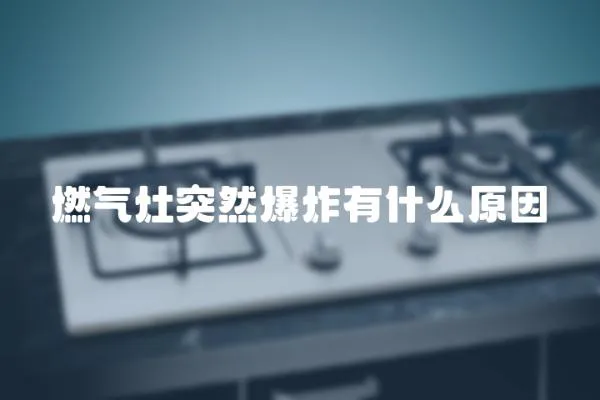 燃氣灶突然爆炸有什么原因