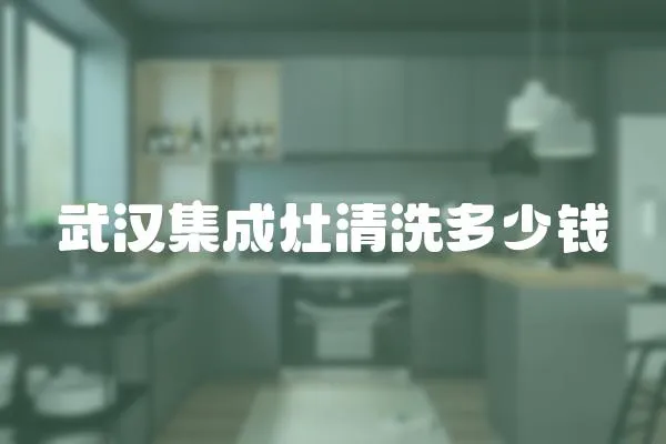 武漢集成灶清洗多少錢