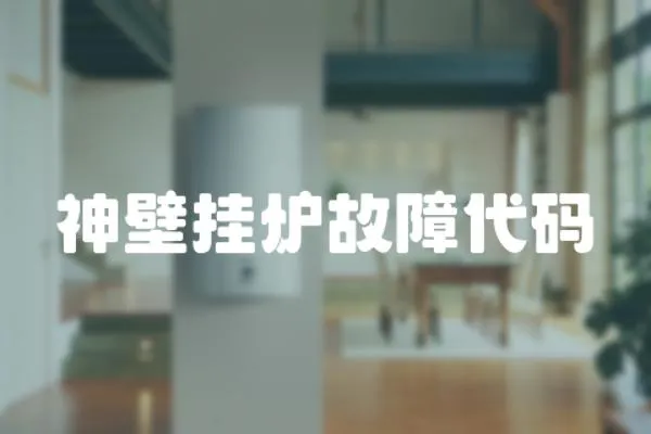 神壁掛爐故障代碼