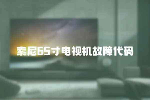索尼65寸電視機故障代碼