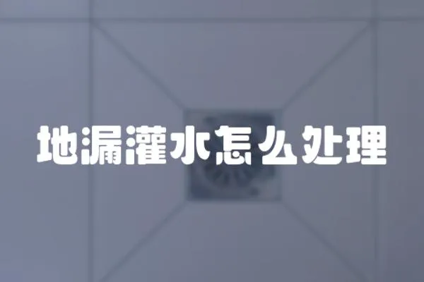 地漏灌水怎么處理