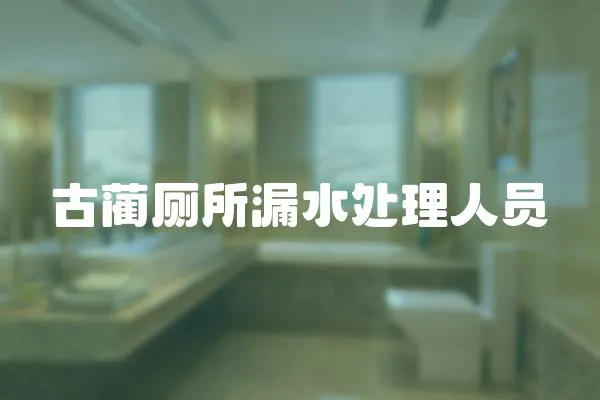 古藺廁所漏水處理人員