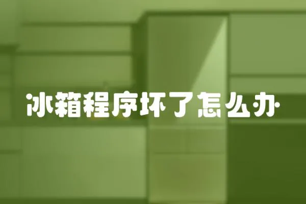 冰箱程序壞了怎么辦