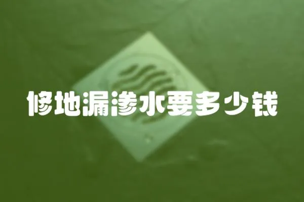 修地漏滲水要多少錢