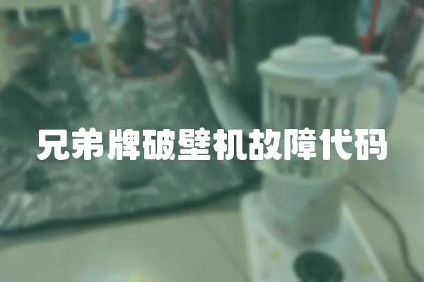 兄弟牌破壁機(jī)故障代碼