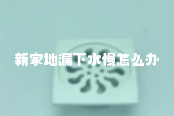 新家地漏下水慢怎么辦