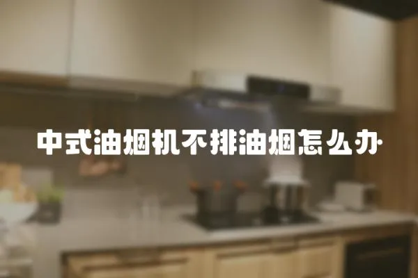 中式油煙機(jī)不排油煙怎么辦