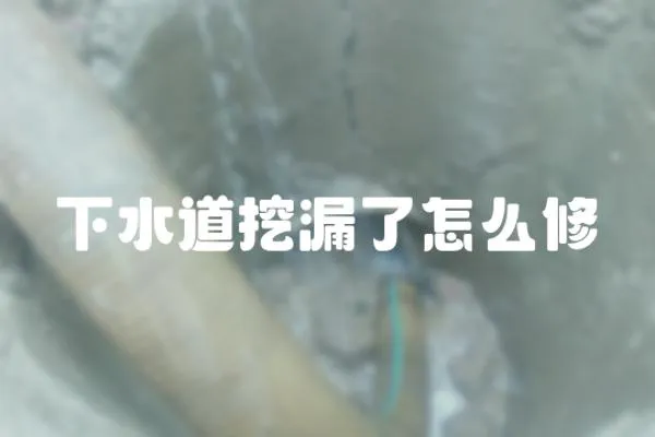 下水道挖漏了怎么修