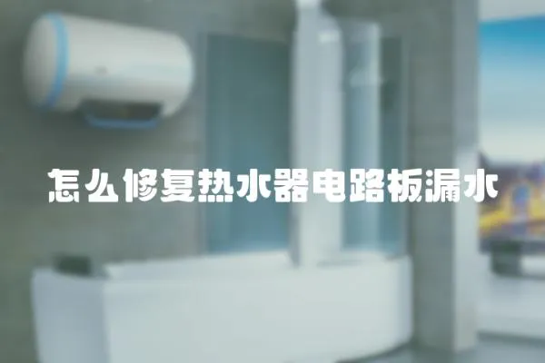 怎么修復熱水器電路板漏水