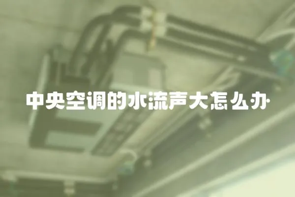 中央空調的水流聲大怎么辦